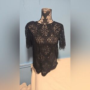 LOFT Elegant Black Lace Top